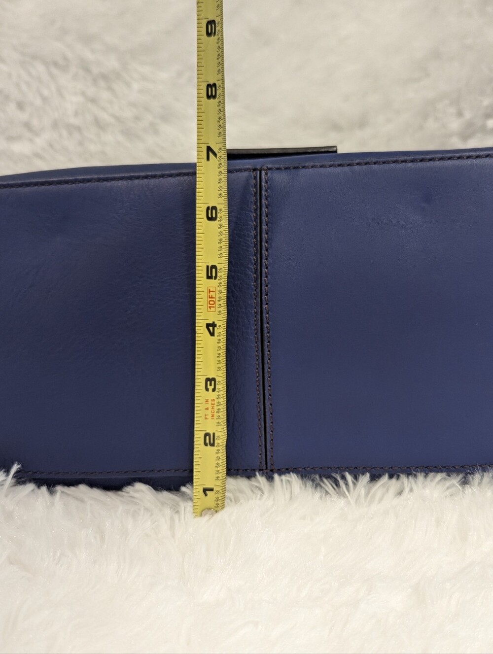 Fendi Cobalt Blue Leather Mama Forever Be Baguette Flap Shoulder Bag - Picture 12 of 16